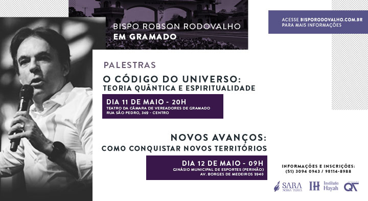Bispo Rodovalho ministra palestras em Gramado, neste final de semana